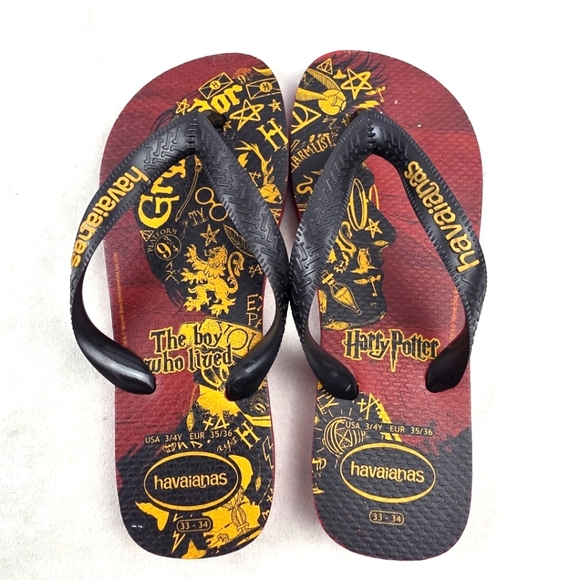 Havaianas Harry Potter Griffindor Flip Flops Kids Size 3-4 Adults 35-36 (4.5-5.5 - Picture 1 of 4
